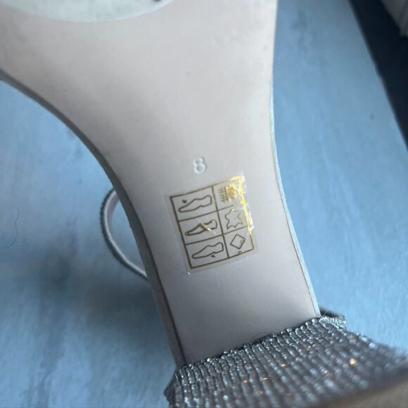 Jeffrey Campbell Kassidy Glitter Jeweled Block Heel Sandals 8 - Picture 10 of 12